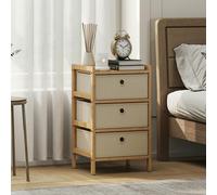 HOMCOM Chest of Drawers, 3 Drawers Dresser with Bamboo Frame - 55
