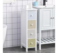 Chest of Drawers 4 Drawer Dresser Slim Storage Cabinet for Bedroom HOMCOM White One Size