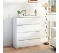 HOMCOM Chest of Drawers, 4 Drawer Storage Cabinet Unit for Bedroom, White