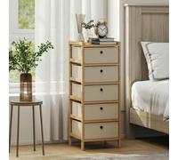 HOMCOM Chest of Drawers, 4 Drawers Dresser with Bamboo Frame