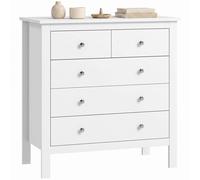 Homcom Chest Of Drawers 5 Drawer Dresser For Bedroom Storage Cabinet In White White