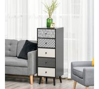 HOMCOM Chest of Drawers, 5 Drawer Storage Organiser Unit Bedroom, Black