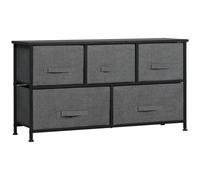 HOMCOM Chest of Five Fabric Drawers - Dark Grey, Grey