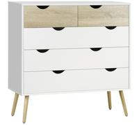 HOMCOM Chest of Drawers, 5 Drawer Dresser Storage Organizer Cabinet Bedroom Livi