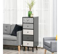HOMCOM Chest of Drawers, 5 Drawer Storage Organiser Unit Bedroom, Black