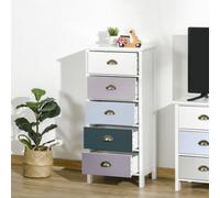 HOMCOM Chest of Drawers - 5 Drawer Storage Organizer Unit Bedroom Living Room | TJ Hughes