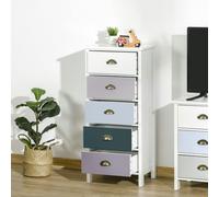 HOMCOM Chest of Drawers - 5 Drawer Storage Organizer Unit Bedroom Living Room | TJ Hughes