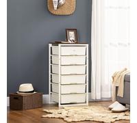 HOMCOM Chest of Drawers 6 Drawer Dresser Storage Cabinet Bedroom Living Room in White HOMCOM White