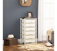 HOMCOM Chest of Drawers, 6 Drawer Unit Storage Chest Bedroom Living Room White