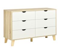 HOMCOM 6 Drawer Chest of Drawers for Storage, Brown