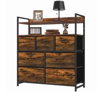 HOMCOM Chest of Drawers, Bedroom Fabric Dresser, Rustic Brown HOMCOM Brown