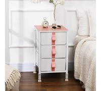 HOMCOM 6 Drawer Chest Of Drawers With Wooden Top Kid Room Closet Hallway Pink, Pink