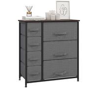 HOMCOM Chest of Drawers, Drawers Dresser w/ Large Storage Space, Adjustable Feet for Bedroom Living Room, Dark Grey Aosom UK