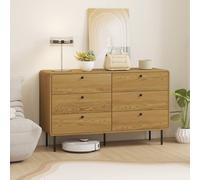 HOMCOM Chest of Drawers for Bedroom, Modern 6 Drawer Dresser, Oak in Natural HOMCOM Natural