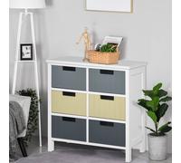 Homcom Chest Of Drawers Storage Side Cabinet With 6 Detachable Drawers Multi