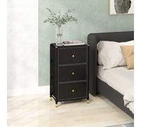 HOMCOM Chest of Drawers with 3 Drawers for Bedroom, Living Room, Black