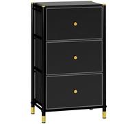 HOMCOM Chest Of Drawers With 3 Drawers For Bedroom - Living Room - Black | TJ Hughes
