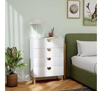 HOMCOM Chest of Drawers with 4 Drawers, Modern Dresser for Bedroom, White