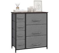 HOMCOM 7 Drawer Dark Grey Chest of Drawers - Wilko