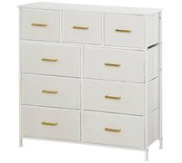 Homcom Chest Of Drawers With 9 Drawers, Boucle Storage Organiser, Cream
