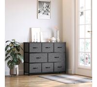 HOMCOM Chest of Drawers with Foldable Drawers, Fabric Bedroom Dresser, Grey in Dark Grey HOMCOM Dark Grey