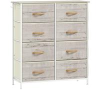 HOMCOM Chest of Eight Fabric Drawers - Natural Wood Finish