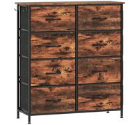 HOMCOM Chest of Eight Fabric Drawers - Rustic Brown