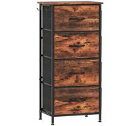 HOMCOM Chest of Four Fabric Drawers - Rustic Brown