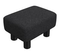 Homcom Chic Linen Fabric Foot Stool Ottoman Cube With Legs In Black Black