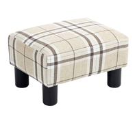 Homcom Chic Linen Fabric Foot Stool Ottoman Cube With Legs Multi