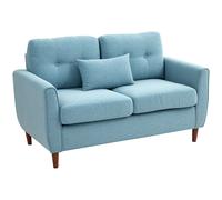 HOMCOM Chic Loveseat with Armrest Spring Padding for Home Office GRAY