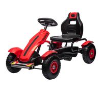 HOMCOM Children Pedal Go Kart w/ Adjustable Seat, Inflatable Tyres - Red