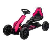 HOMCOM Children Pedal Go Kart, Kids Ride on Racer w/ Adjustable Seat, Shock Absorption EVA Tyres, Handbrake, for Kids Aged 3-8 Years Old, Pink