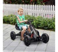HOMCOM Children Pedal Go Kart, Kids Ride On Racer Adjustable Seat for 3-8 Years in Black HOMCOM Black