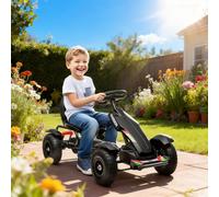 HOMCOM Children Pedal Go Kart w/ Adjustable Seat, Inflatable Tyres in Black HOMCOM Black