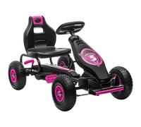 HOMCOM Children Pedal Go Kart w/ Adjustable Seat - Rubber Wheels - Brake - Pink | TJ Hughes