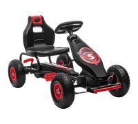 HOMCOM Children Pedal Go Kart w/ Adjustable Seat, Rubber Wheels, Brake - Red