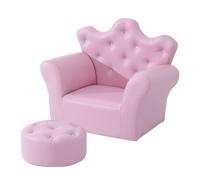 Homcom Children's Pink Princess Armchair & Footstool Set