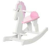 HOMCOM Kids Ride-On Toy Rocking Horse w/ Handlebar, Foot Pedal - Pink - Pink - 68 x 27 x 46.5cm - Kids Rocking Horse