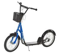 HOMCOM Childrens Scooter With Backet & Brakes - Blue | TJ Hughes