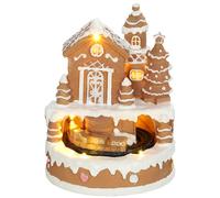 HOMCOM Christmas Gingerbread House with LED Lights, Music