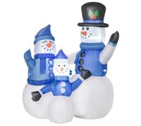 Homcom Christmas Inflatable Snowman Family Outdoor Home Seasonal Decoration w/ LED Light
