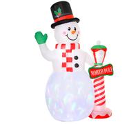 Homcom Christmas Inflatable Snowman with Street Lamp Lighted for Home Indoor Outdoor