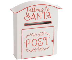 HOMCOM Christmas Post Box, Letters to Santa Mailbox, Wall Mounted Postbox, Christmas Decoration for Indoor and Outdoor, White Aosom UK