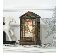 HOMCOM Christmas Snow Globe Lantern with Lights for Holiday, Bronze Tone HOMCOM Bronze
