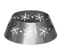 HOMCOM Christmas Tree Base Cover with Hollow Snowflake Patterns Xmas Decoration, Silver