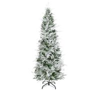 HOMCOM Christmas Tree Pencil Snow Flocked 6' with Realistic Cypress Branches | TJ Hughes
