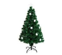 HOMCOM 4ft 120cm Fiber Optic Xmas Tree Artificial Christmas Tree W/ Stars