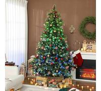 (M) HOMCOM Christmas Tree with Colourful DIY LEDs, Remote, Carolina Pine