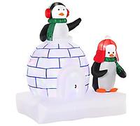 Homcom Christmas Two Penguins Inflatable White 85 x 150 cm